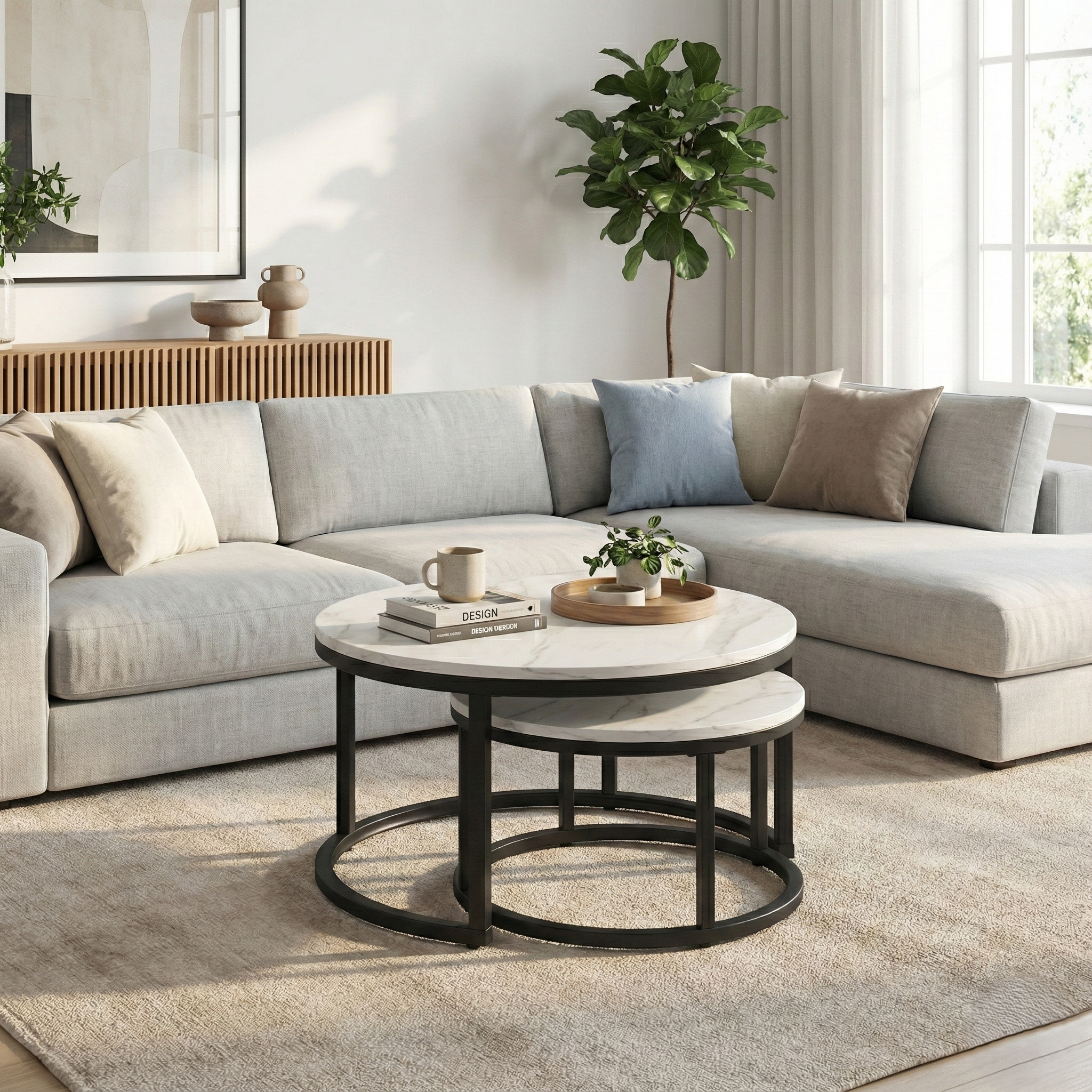 Glossy White Nesting Coffee Table