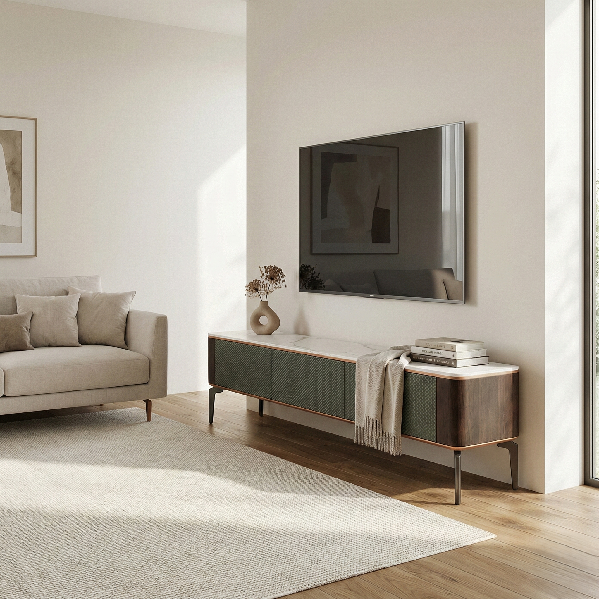 Cas Gold Accent Gloss TV Console