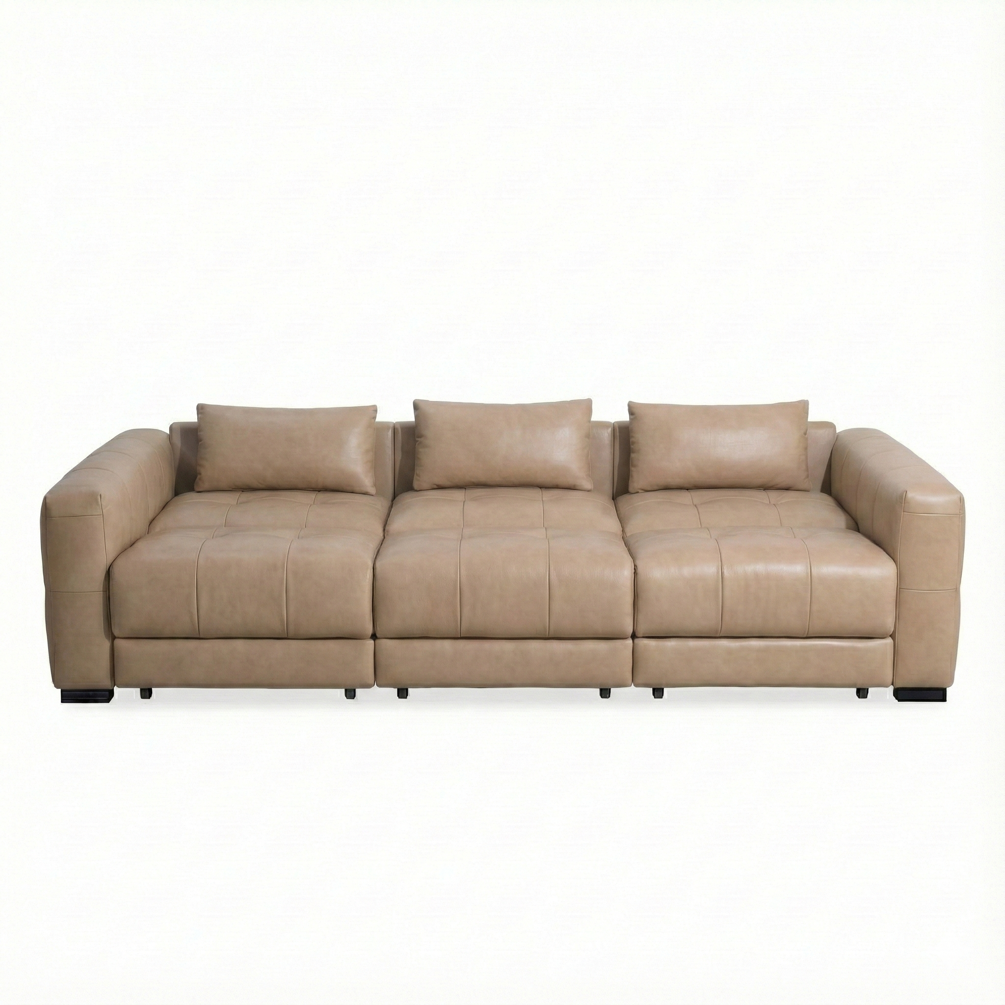 Lazy Lounger Half Leather Recliner Sofa