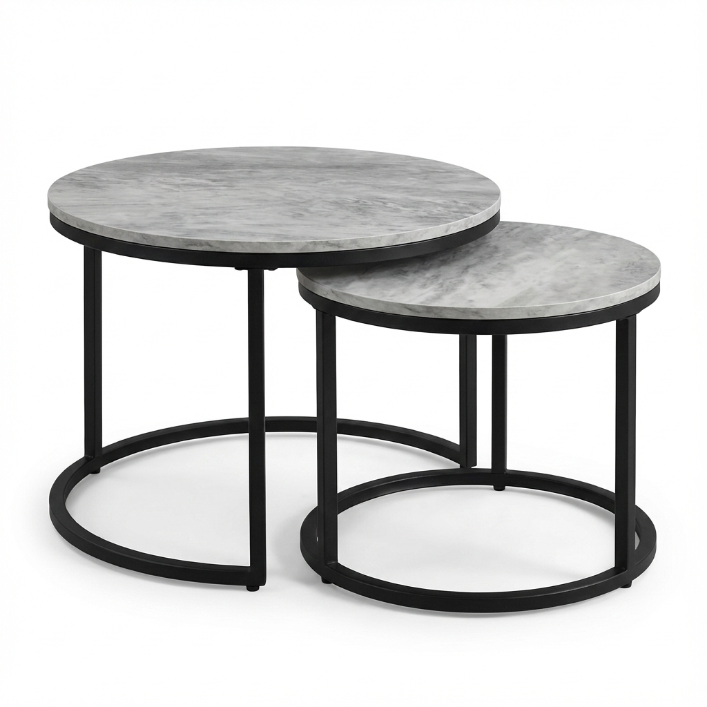Grey Marble Nesting Coffee Table